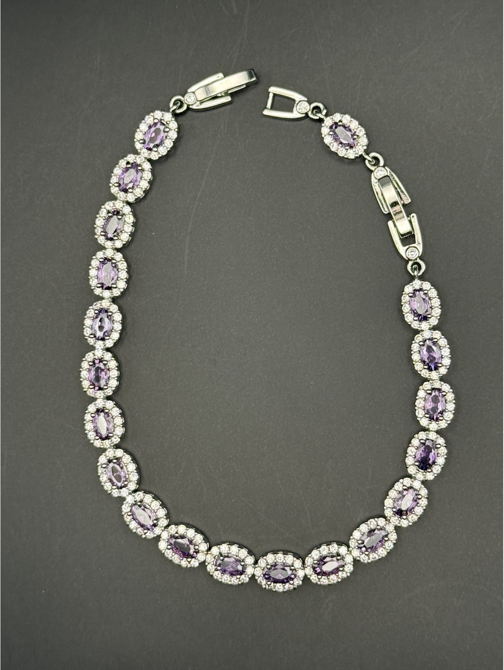 candy+clover elite lilac halo crystal 14k white gold plated bracelet
